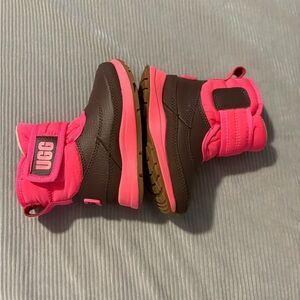 UGG Kids Brown and Hot Pink Winter Booties